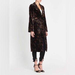 PAIGE Chrystian Velvet Robe in Black & Golden Sky Imaginary